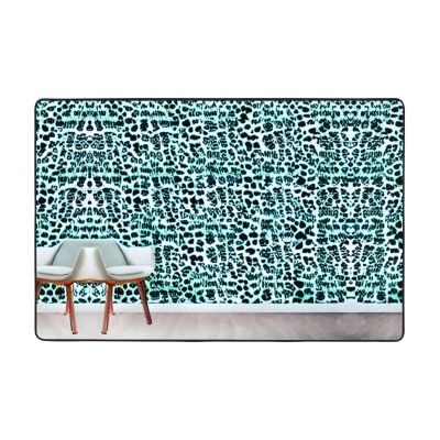 Leopard Patterned Wallpaper Print Home Decor Rugs, for Living Room Kitchen Non-Slip Floor Carpet Ultra Soft Bedroom Rugs
