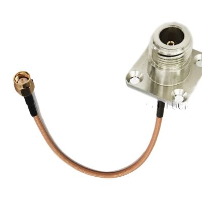2pcs RG142 RF Coaxial SMA Male to N Female 4 Hole Flange Panel Mount WiFi Antenna Low Loss Cable 10cm 15cm 20cm 30cm 50cm(15cm)
