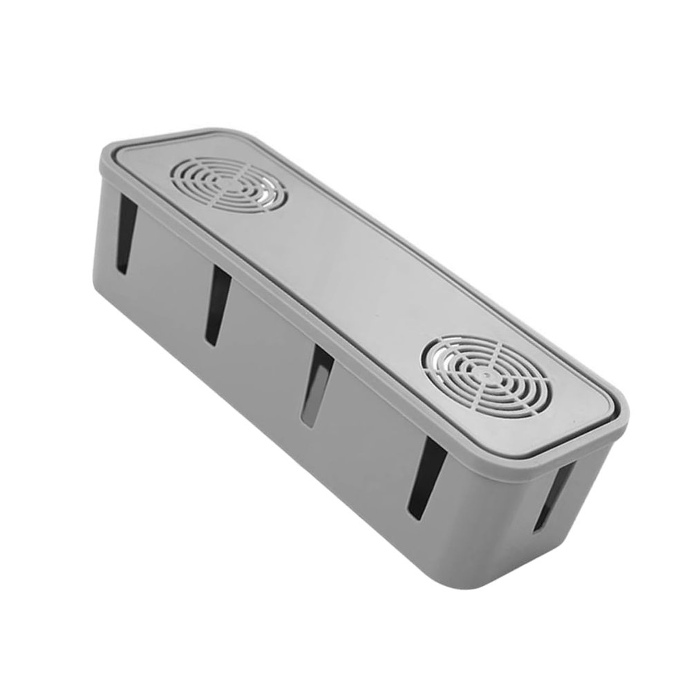 Mikinona 1pc Convenient Socket Storage Case Wire Organizer Box for Cables Chargers and Power Strips for Use Grey