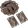 KJBIKBZPK Antique Hinges,Bronze Decorative,Wooden Box Hinge,Furniture Hardware Set Toggle Latch Hasp Buckle Clasp Decorative Chinese Old Padlock Lock for Jewelry Wooden Box 58mm Butt Hinges view 1