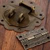 KJBIKBZPK Antique Hinges,Bronze Decorative,Wooden Box Hinge,Furniture Hardware Set Toggle Latch Hasp Buckle Clasp Decorative Chinese Old Padlock Lock for Jewelry Wooden Box 58mm Butt Hinges view 4