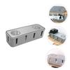Homoyoyo 1pc Grey Data Cable Storage Box Wire Socket Board Fixed Cable Organizer for Desk Plastic Environmental-Friendly Design Reducing Hazards and Extending Lifespan of view 4