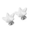 Homoyoyo 2pcs Star Shaped Ceramic Drawer Knobs Creative White Handles for Cabinet Furniture Kitchen Bathroom Office and More Unique Texture and Design view 1