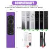 2 Pack Remote Cover for Samsung Smart TV, Silicone Protective Case for Samsung Solar Cell Remote 2021 2022 BN59-01357 BN59-01385 BN59-01265A Updated Remote Case Holder (Purple +Rose Not Glow) view 3
