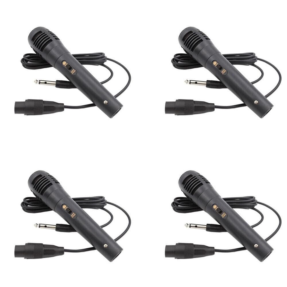 BudgetBundles US 2-4 Pack Unidirectional Dynamic Microphone 5ft Cord for Compatible Karaoke (4 Pack)