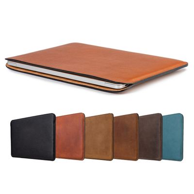 Hidemont Personalized Leather Laptop Sleeve Case - Compatible with MacBook Air 13 inch M1/M2, MacBook Pro 14",15" and 16" 2020-2023 (Ginger, MacBook Air 15 M2 2023)