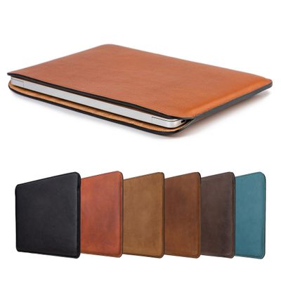 Hidemont Personalized Leather Laptop Sleeve Case - Compatible with MacBook Air 13 inch M1/M2, MacBook Pro 14",15" and 16" 2020-2023 (Ginger, MacBook Air 13" Retina 2020, MacBook Air 13" M1 2020)