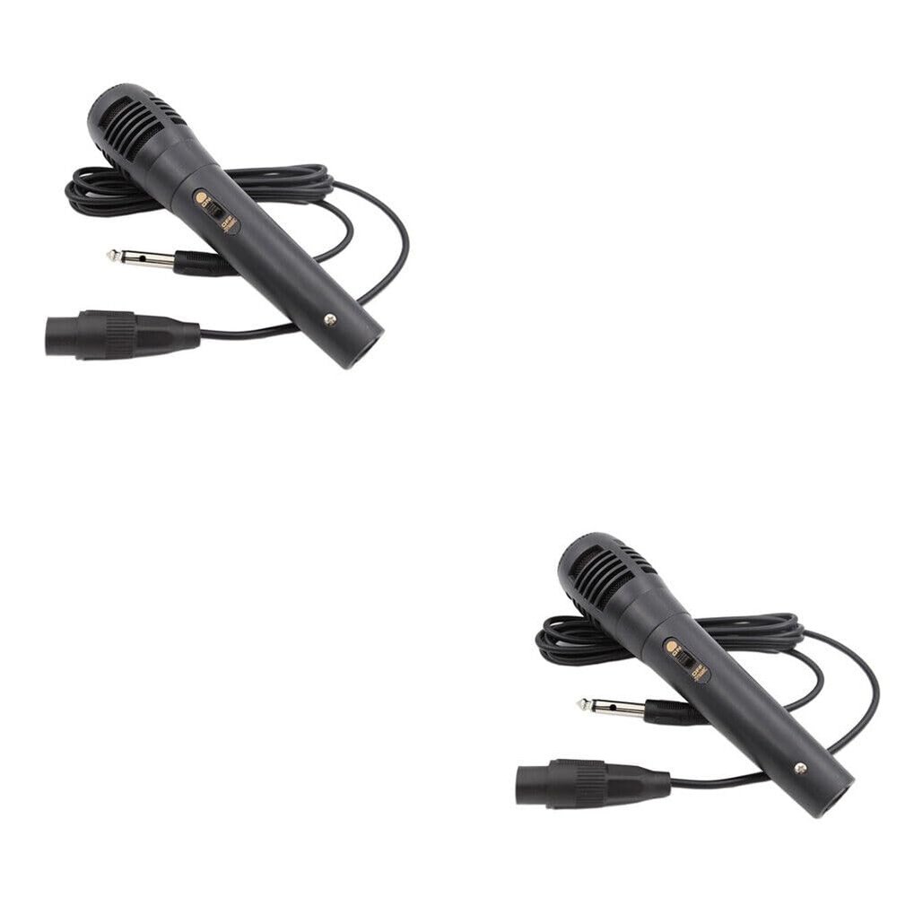BudgetBundles US 2-4 Pack Unidirectional Dynamic Microphone 5ft Cord for Compatible Karaoke (2 Pack)