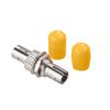 50-Pack ST to ST Fiber Optic Coupler Adapter, Simplex Single Mode (SM) Barrel Connector, Female to Female Bulkhead Mount, Yellow view 2