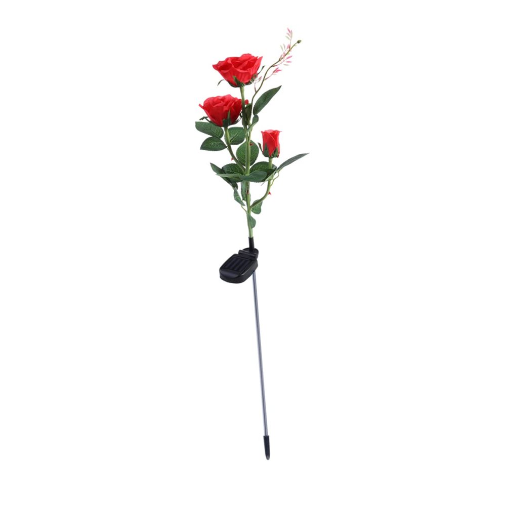 SEWOART 3-Head Solar Led Rose Lights Garden Solar Lights Outdoor Waterproof Garden for Balcony Lawn Decor