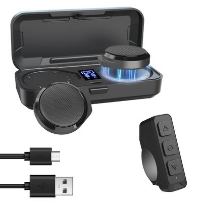 Motorcycle Bluetooth Headset, Bluetooth Helmet Speaker with Charging Case