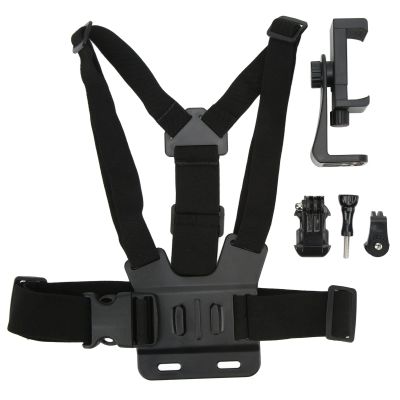 Chest Mount Harness Strap, Adjustable Action Camera Chest Strap, Mobile Phone Chest Mount Harness Strap Holder for Outdoor Cycling