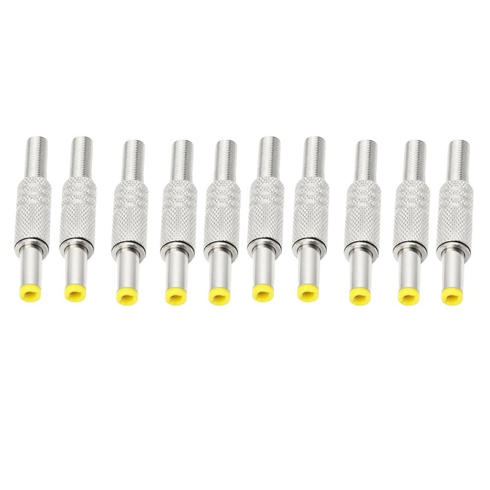 10pcs DC Power Jack 5.5mm x 2.5mm Male Plug Adapter Connector W/Metal Handle