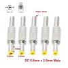 10pcs DC Power Jack 5.5mm x 2.5mm Male Plug Adapter Connector W/Metal Handle view 3
