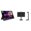 ASUS ZenScreen 16 (15.6 inch viewable) 1080P USB-C Portable Monitor (MB16AHV) & ZenScreen Stand MTS02D - Ergonomic Stand for Portable Monitors, Tilt, Pivot, Height adjustments, 1/4 view 1