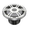 HERTZ HMS 10 S2-LD-SW - 10" 2-Ohm Marine Subwoofer with RGB LEDs, White Sport Grille view 1
