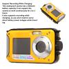 Underwater Camera, 10ft Camera, Full HD 2.7K 48MP, 16X Digital Zoom, Underwater Digital Camera with Selfie Dual Screen, DV Digital Camera for Snorkeling (Yellow) view 3