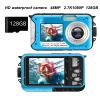 Dpofirs Underwater Camera, 10ft Camera, Full HD 2.7K 48MP, 16X Digital Zoom, Underwater Digital Camera with Selfie Dual Screen, DV Digital Camera for Snorkeling (Blue) view 4