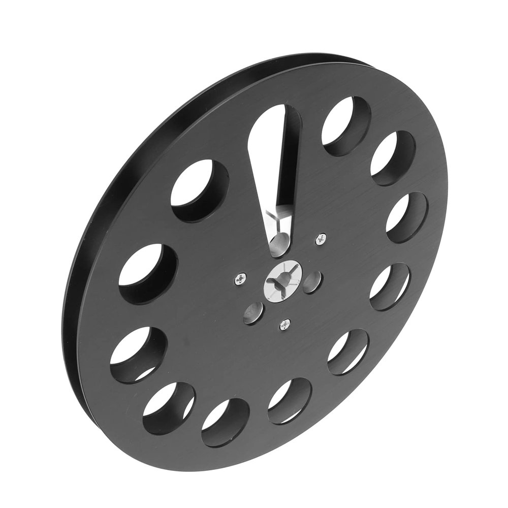 1/4 7 Inch Empty Tape Reel, Aluminum Alloy Takeup Reel, Universal for Tape Players (Black)
