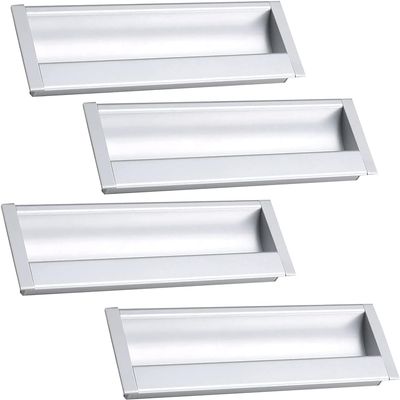 kitchen door handles, Sliding Door Handles Aluminum Alloy Recessed Square Handle Silver Metal Hidden Handle, for Drawers, Cabinets, Wardrobes, with Screws (Hole Distance 96mm, 4PCS) ( Color : 4pcs , S