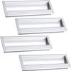 kitchen door handles, Sliding Door Handles Aluminum Alloy Recessed Square Handle Silver Metal Hidden Handle, for Drawers, Cabinets, Wardrobes, with Screws (Hole Distance 96mm, 4PCS) ( Color : 4pcs , S view 1