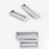 kitchen door handles, Sliding Door Handles Aluminum Alloy Recessed Square Handle Silver Metal Hidden Handle, for Drawers, Cabinets, Wardrobes, with Screws (Hole Distance 96mm, 4PCS) ( Color : 4pcs , S view 2