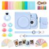 HIYQIN 8 in 1- Camera Case and Accessories Compatible with Fujifilm Instax Mini 12, Mini 12 Case/Photo Album/Photo Frame & Stickers/Lens Filter/Selfie Mirror - Pastel Blue view 1