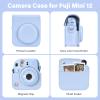 HIYQIN 8 in 1- Camera Case and Accessories Compatible with Fujifilm Instax Mini 12, Mini 12 Case/Photo Album/Photo Frame & Stickers/Lens Filter/Selfie Mirror - Pastel Blue view 2