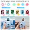 HIYQIN 8 in 1- Camera Case and Accessories Compatible with Fujifilm Instax Mini 12, Mini 12 Case/Photo Album/Photo Frame & Stickers/Lens Filter/Selfie Mirror - Pastel Blue view 4