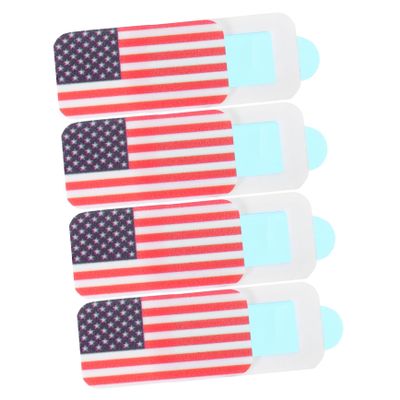 Hoement Sliding Webcam Cover 4 Pcs - Covers American Flag Pattern Phone Camera Protector for Privacy