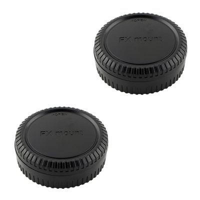 2 Pack Rear Lens Cap and Camera Body Cap Cover Kit Compatible for Fujifilm X-A1 X-A2 X-A3 X-A5 X-A7 X-A10 X-E2 X-E2S X-E3 X-E4 X-M1 X-Pro1 X-Pro2 X-Pro3 X-T1 X-T2 X-T3 and More X Mount Camera Lens