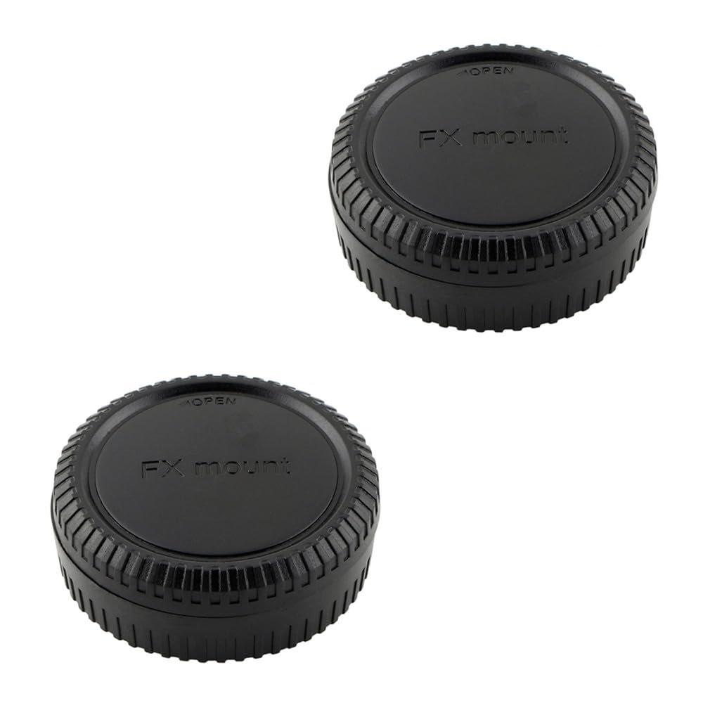 2 Pack Rear Lens Cap and Camera Body Cap Cover Kit Compatible for Fujifilm X-A1 X-A2 X-A3 X-A5 X-A7 X-A10 X-E2 X-E2S X-E3 X-E4 X-M1 X-Pro1 X-Pro2 X-Pro3 X-T1 X-T2 X-T3 and More X Mount Camera Lens