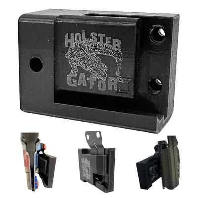 Holster Gator Tactical Mount, Belt Clip Holster Holder for Car, Truck, Desk & Wall, Storage for Vehicle, Home, Office, Includes Sticky Dash Installation Kit Compatible with QuickClip