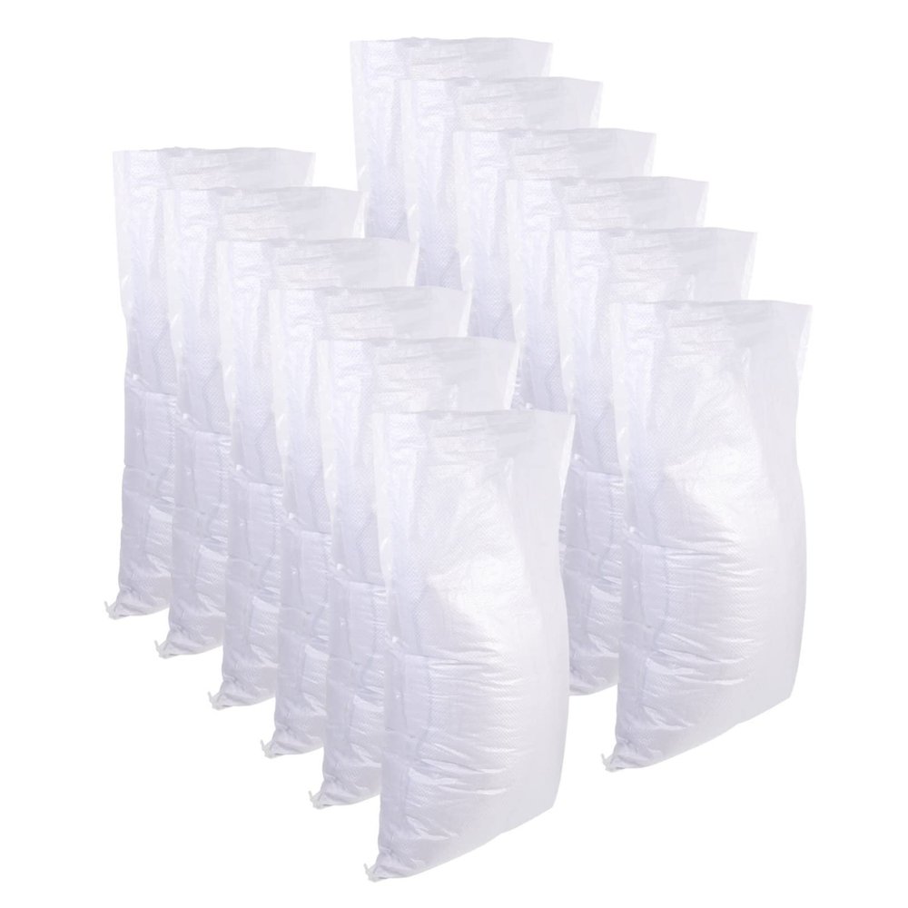 16pcs Flood Control Sandbags Duffle Bag Large Garbage Bags Large Bin Bags Heavy Duty Liners Beach Bucket Empty Sandbags Heavy Duty Bin Bags Sand Bags Windproof Sandbags White Pp
