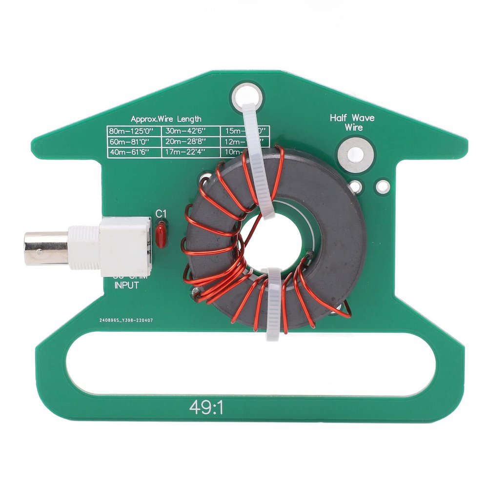 Balun, Balanced to Unbalanced Transformer Shortwave Balun Tuning 49:1 BNC Female Head for Replacement