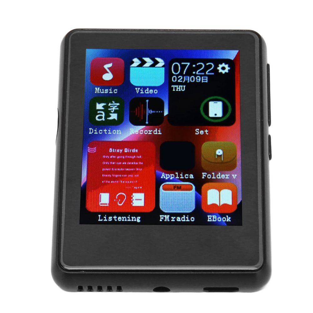 Yunir MP3 Player, BT 5.0 256GB 2.4 Inch TFT Full Music Player, with Wired Headphone, for 98 2K Vista 7, for OSX 10 (Black)