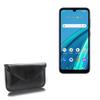 BoxWave Case Compatible with Cricket Debut S2 - Elite Leather Messenger Pouch, Synthetic Leather Cover Case Envelope Design - Jet Black view 1