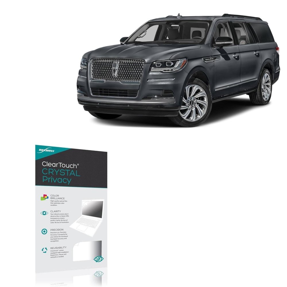 BoxWave Screen Protector Compatible with Lincoln 2024 Navigator Cluster Display (12.3 in) - ClearTouch Crystal Privacy (2-Pack), Privacy Screen Protector Flexible Film Clear