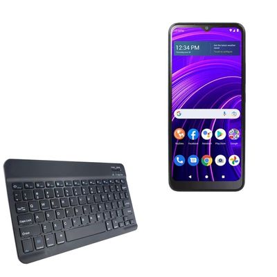 BoxWave Keyboard Compatible with BLU View Speed 5G - SlimKeys Bluetooth Keyboard, Portable Thin with Chiclet-Style Keys - Jet Black