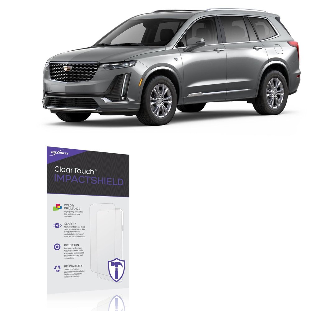 BoxWave Screen Protector Compatible with Cadillac 2024 XT6 Cluster Display (8 in) - ClearTouch ImpactShield (2-Pack), Impenetrable Screen Protector Flexible Film