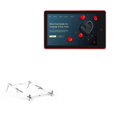 BoxWave Stand and Mount Compatible with Geekland GK-PL3566MR (10.1 in) - Pocket Aluminum Stand 3-in-1, Portable Multi Angle Viewing Riser - Metallic Silver