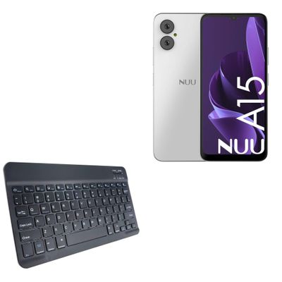 BoxWave Keyboard Compatible with NUU Mobile A15 - SlimKeys Bluetooth Keyboard, Portable Thin with Chiclet-Style Keys - Jet Black