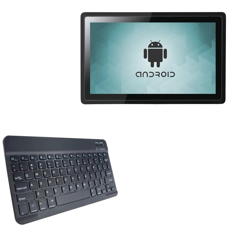 BoxWave Keyboard Compatible with Geekland GK-TVR81 (8 in) - SlimKeys Bluetooth Keyboard, Portable Thin with Chiclet-Style Keys - Jet Black