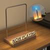 KORRTFID Now Playing Vinyl Record Stand, Light Up Vinyl Record Display Stand, Holder for Album Display Storage, Warm White Light with Fingerprint-Proof Acrylic Letters (Silver letters) view 1