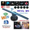 PACUM 3D Hologram Fan Projector 3D Hologram Projector LED Fan Light WiFi Sign Advertising Display Holographic Imaging Lamp Player Remote Support Video (Size : TF Card) view 2