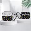 Nisza Dark-Japanese-Flowers Compatible with AirPods Pro Case Cover,Shock-Proof PC Full Protective Cover Compatible for Airpods Pro,Supports Wireless Charging Front LED Visible, black-style-2 view 3