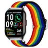 Lamshaw Compatible for SKG V7-2 Smart Watch Bands, Stretch Elastics Nylon Adjustable Replacement Strap Accessories for Men & Women Compatible for SKG V7-2 1.95" Smart Watch (Dark rainbow) view 1