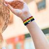 Lamshaw Compatible for SKG V7-2 Smart Watch Bands, Stretch Elastics Nylon Adjustable Replacement Strap Accessories for Men & Women Compatible for SKG V7-2 1.95" Smart Watch (Dark rainbow) view 3