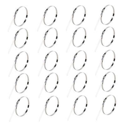 NPQPNAFC 100pcs stainless steel cable tie wire ties chain link fence t post cord tie cable ties heavy duty zipper stainless zip ties exhaust wrap zip ties heavy duty adjustable pipeline Ties, Silver