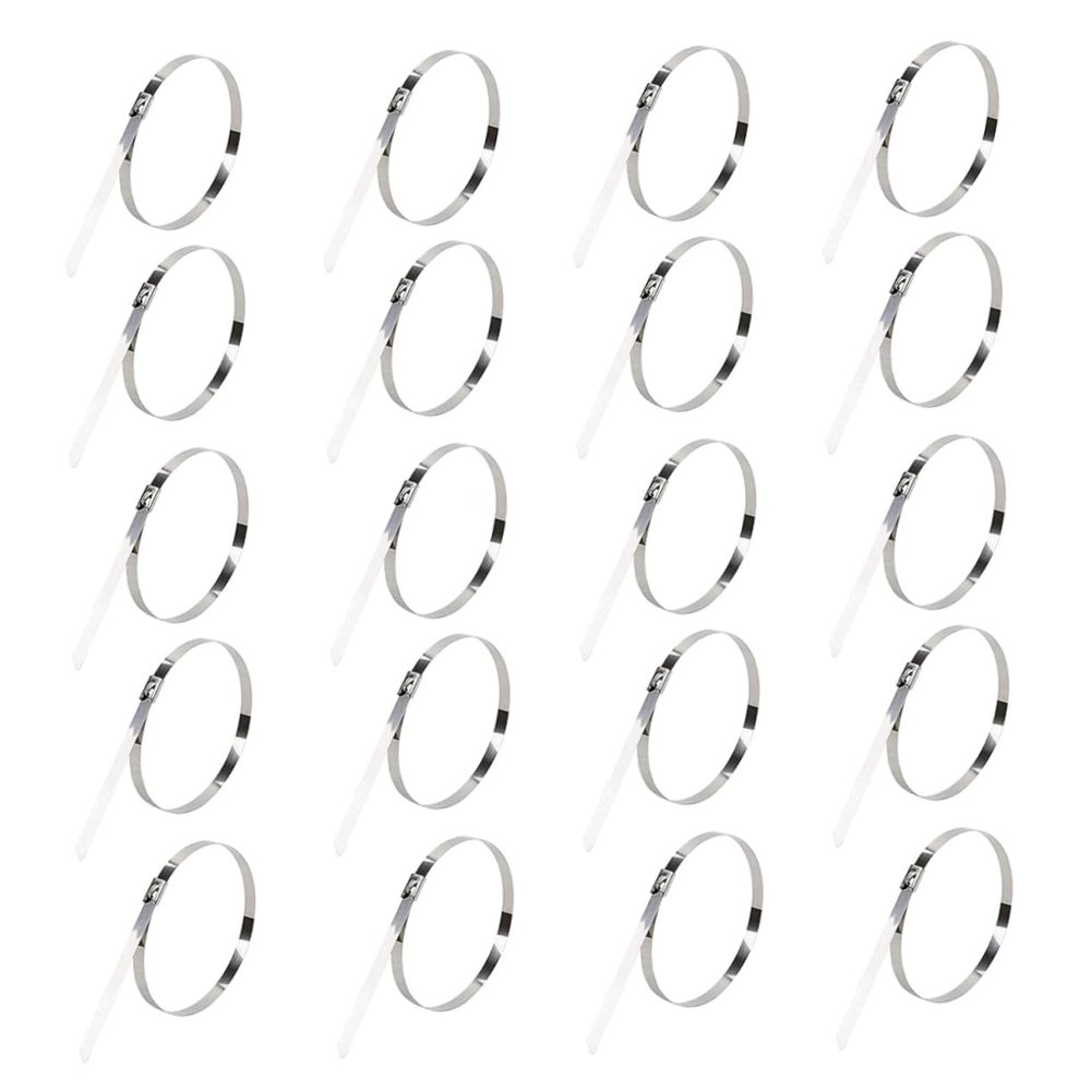 NPQPNAFC 100pcs stainless steel cable tie wire ties chain link fence t post cord tie cable ties heavy duty zipper stainless zip ties exhaust wrap zip ties heavy duty adjustable pipeline Ties, Silver